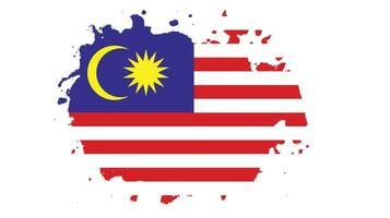 Hand drawing brush stroke Malaysia flag vector