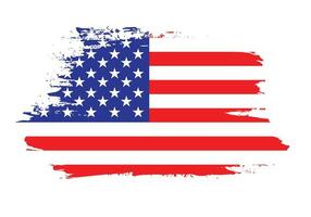 Abstract brush stroke USA flag vector image