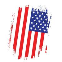 Brush stroke free USA flag vector