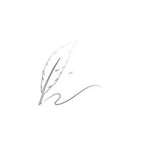 feather quill pen icon vector