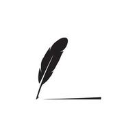 feather quill pen icon vector
