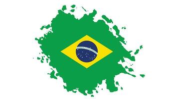 Vintage brush effect Brazil flag vector