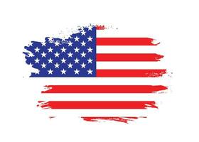 Colorful brush effect USA flag vector