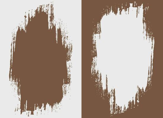 Bundle of hand drawn grunge brush stroke