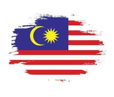 Brush stroke free Malaysia flag vector