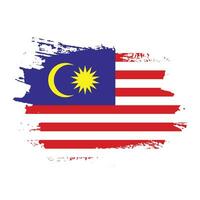 Brush stroke Malaysia flag vector for free