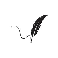 feather quill pen icon vector