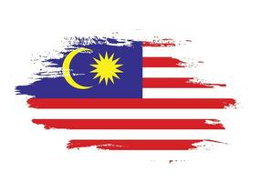 Malaysia brush grunge flag vector