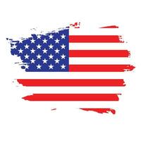 Brush stroke hand drawn vector USA flag