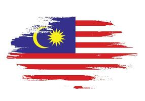 Abstract brush stroke Malaysia flag vector