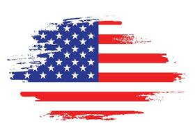 Dirty brush stroke USA flag vector