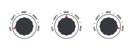 Regulator icons. Mode switch icons. Relay switch different modes. Vector illustration