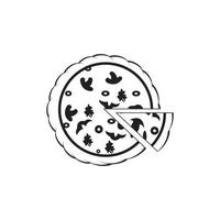 plantilla de logotipo de pizza. diseño de vectores de comida rápida. ilustración de productos de panadería