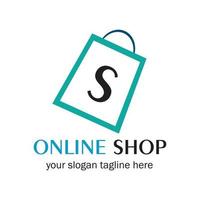 online shop logo vector icon illustration template design