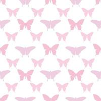 Pastel pink butterfly silhouette seamless repeat pattern vector