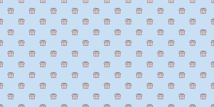 Gift boxes seamless repeat pattern vector background