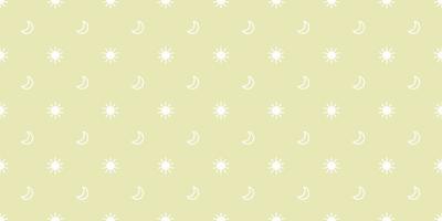 Yellow sun and moon seamless repeat pattern vector background