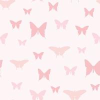 Pink butterfly seamless repeat pattern design. vector