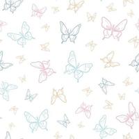 Vector butterfly seamless repeat pattern, pastel  background.