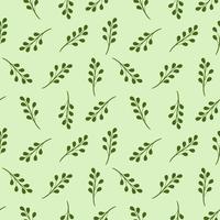 Green leaf patter, seamless vector background