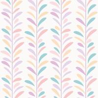 Pastel, multicolored leaf vector pattern, seamless botanical print, garland background
