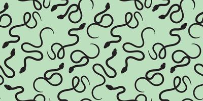 Green and black snake  seamless repeat pattern background vector