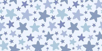 Blue stars, seamless pattern, vector background