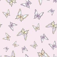 Vector butterfly seamless repeat pattern background.