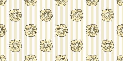 Yellow  scrunchy repeat pattern hair tie vector background