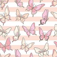 Stripe butterfly vector pattern background.