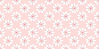 Simple, pastel pink floral vector pattern