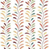 Colorful leaf vector pattern, seamless botanical print, garland background