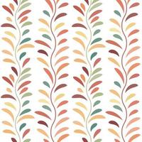 Colorful leaf vector pattern, seamless botanical print, garland background