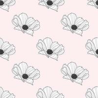 Garden cosmos flower repeat pattern, vector, spring design vector