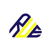 diseño creativo del logotipo de la letra rue con gráfico vectorial, logotipo simple y moderno de la rue. vector