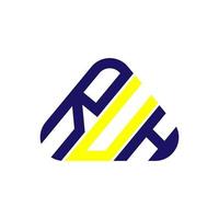 diseño creativo del logotipo de la letra ruh con gráfico vectorial, logotipo ruh simple y moderno. vector