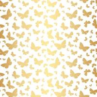 White and gold seamless butterfly pattern vector