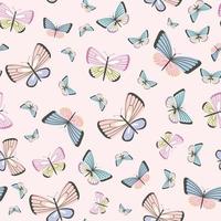 Vector butterfly seamless repeat pattern design background