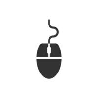 Computer mouse icon in flat style. Cursor vector illustration on white isolated background. Pointer business concept.