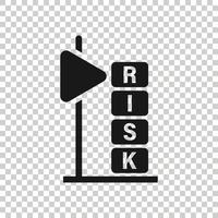 Risk level icon in flat style. Result vector illustration on white isolated background. Assessment business concept.