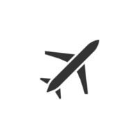 Plane icon in flat style. Airplane vector illustration on white isolated background. Flight airliner business concept.