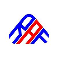 diseño creativo del logotipo de la letra raf con gráfico vectorial, logotipo simple y moderno de raf. vector