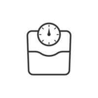 Scale icon in flat style. Balance vector illustration on white isolated background. Comparison business concept.