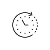 Clock icon in flat style. Watch vector illustration on white isolated background. Timer business concept.