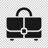 icono de maletín en estilo plano. Ilustración de vector de bolsa de hombre de negocios sobre fondo blanco aislado. concepto de negocio de cartera.