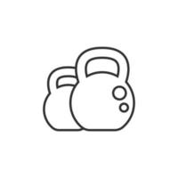 Kettlebell icon in flat style. Barbell sport equipment vector illustration on white isolated background. Dumbbell business concept.