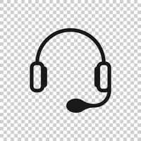 Helpdesk icon in flat style. Headphone vector illustration on white isolated background. Chat operator business concept.