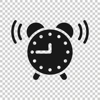 Clock icon in flat style. Watch vector illustration on white isolated background. Timer business concept.