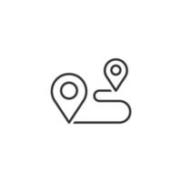 Map pin icon in flat style. gps navigation vector illustration on white isolated background. Locate position business concept.