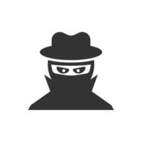 Fraud hacker icon in flat style. Spy vector illustration on isolated background. Cyber defend business concept.